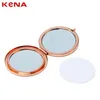 Qualidade em branco DIA 70mm275 polegada de sublimação de ouro rosa espelho compacto espelho de bolso de metal redondo2614835