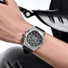 Reloj de pulsera de cuarzo para hombre con caja de acero inoxidable relojes deportivos cronógrafo a prueba de agua reloj de pulsera