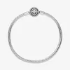 100% 925 Sterling Silver Moments Halo Snake Chain Bracelet Fit Authentic European Dangle Charm For Women Fashion DIY Jewelry Acces225p