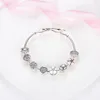 925 Sterling Silver CZ pave Clip Charm Daisy Beads Stopper fit Pandora Bracelet 925 Silver Jewelry Clip2435