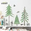 Grand Arbre De Noël Frais Stickers Muraux Papier Auto-Adhésif Chambre Décor À La Maison Salon Fond Mur Porche Décoration 211018