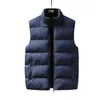 ノースリーブダウンジャケット、冬の新しい、男性のダウンベスト、ソリッドカラー、ジッパードア、ポケット装飾、暖かく、快適、4色、M-5xl G1108