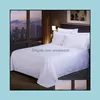 シートセット寝具用品ホームテキスタイル庭43絶妙な白いサテンストライプベッドスプレッドソリッドカラーフラットシートELドロップデリバリー2