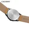 Cagarny – montre à Quartz pour hommes, étanche, Date, mode Business, bracelet en cuir, luxe, mouvement japonais, cloche Relog