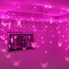 3,5 m papillon LED rideaux lumières guirlande de Noël LED chaîne fée lumières pour vacances fête de mariage maison année décoration 211109