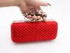 Designer-Type-4 Red Ladies Skull Clutch Knuckle Rings Four Fingers Handbag Evening Purse Wedding bag 03918b