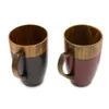 手作りの木製カップの木製のコーヒー茶ビールジュースミルク水マグプリミティブナチュラル210827
