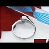 Solitaire Jewelry, weiß vergoldeter Ring, synthetischer Edelstein, Bräute, Eheringe für Frauen und Damen, bezaubernder Schmuck, Geschenk 0905, Drop-Lieferung 202