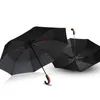 Ombrello classico stile inglese da uomo automatico forte resistente al vento 3 ombrello pieghevole pioggia da donna d'affari maschile qualità parasole 210401
