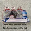 2021 Christmas Ornaments Quarantine Personalized Xmas Decorations Family Of 1-7 DIY Name Hard Resin Decors Santa Claus with Face Masks Snowman Fast Delievry