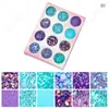 Nail Art Eye Makeup Laser Sequins Klistermärken Mermaid Half Pearls Star Glitter 12 Färger / Set DIY Nails Dekoration Tillbehör Verktyg