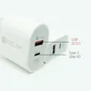 20W PD + QC3.0 Typ C laddare Fast Wall Chargers ul EU US-kontakt för telefon 12 13 Xiaomi Samsung Smart Phones