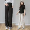 mode zwangere vrouwen broek lente losse broek brede benen moederschap rechte kantoor dame elegante beenkappen dun 210721