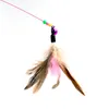 Cat Toys Funny Steel Wire Rod Stick Feather Teaser Wand Interaktiv leksak för produkt Pet Supplies