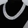 wholesale glacé femmes collier ras du cou forme carrée cz charme pavé collier court pour hip hop fête de mariage bijoux cadeau X0509