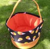 Halloween Party Bucket Polka Dot Bat Striped Polyester Candy Collection Bag-Halloween Trick or Treat Pumpkin Bags 12 Designs SN2924