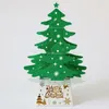 Juldekorationer Mini Desktop Julgran Ornaments Glänsande 3D Popup-kort med ljus Xmas Dekoration JJA9125