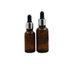 Brązowy szklany guma pipeta do ponownego napełniania Butelka Pusta Essential Oil Dropper Esencja Emulsja Opakowanie fiolki 5ml 10ml 15ml 20 ml 30 ml 50 ml 100 ml