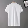 Herren neuer Stil Stickerei Sommer Luxusmarke Polo Herrenmode Designer Polo-T-Shirt aus reiner Baumwolle Mode britische einfarbige atmungsaktive Revers Kurzarmseite M-3XL AS