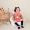 Vêtements pour bébés filles, barboteuse à tricoter, ensemble de pull d'automne et de printemps, vêtements à la mode pour bébés filles, cardigan en tricot à manches longues, court S1341675