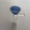 14mm 남성 유리 그릇 조각 순수한 색상 물 담뱃대 손톱 흡연 슬라이드 그릇 물 담뱃대 물 봉 오일 Dab Rigs에 대한 깔때기 공동