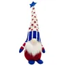 Patriotiska gnome gåvor Independence Day Holiday Decoration Handgjorda Skandinaviska Tomte Elf Dwarf Gnomes Plush Doll GGA4732