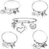 10 Pcs / Lot Medical Accessories Stainless Steel Stethoscope Inspirational Charms RN LPN Angel Wing Adjustable Bangle Bracelet For Nurse Gifts