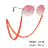 Corrente de óculos de cor de doces para mulheres cadeias acrílicas para óculos de sol máscara titular do pescoço lendo cordas de cinta de óculos