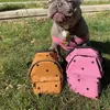 PU Puppy Teddy Schnauzer Rugzakken Hondenkleding Mode Brief Gedrukt Pet Rugzak Verstelbare Outdoor Honden Tas