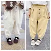 Autumn Korean style boys and girls solid color casual harem pants cotton all-match trousers 210508