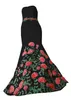 2022 Mexicaanse Stijl Trouwjurk Rose Bloemen Geborduurd Kant Satijn Strapless Corset Terug Vrouwen Bruidsjurk Charro Quinceanera Dr226Q