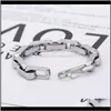 Bracelets Drop Delivery 2021 Fashion Style Bracelet Women And Men Punk Design Chain Retro For Couples Alloy Jewelry Gifts Beaded, Strands Ljf
