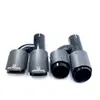 Car Universal h Style Dual Pipes Remus Glossy Carbon Fiber Exhaust Muffler Tips black Inner Pipe9082846