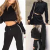 Two Piece Set Women Sexy Outfits For Sex Lounge Wear Short Hooded PulloverDrawstring Straight Trousers Fall Tracksuit Clothes Wom5110752