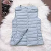 Fitaylor 90% Duvet de Canard Blanc Ultra Léger Femmes Gilet Manteau Mince Veste Sans Manches Col V Ou O 211216