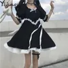 Japanese Lolita Gothic Dress Girl Patchwork Vintage Designer Mini Japan Style Kawaii Clothes Summer es Women 210421