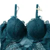 Bodysuits Push Up Bow Decoration Peacock Feather Hollow Out Back Half Padded Cup Underwired Lingerie Women Shapewear
