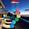Decorative Objects & Figurines Solar Powered Wind Chime Light Outdoor LED Color Changing Spiral Pendant Lantern Garden Fairy Windbell Night