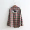 H.SA Oversized Plaid Blouses and Long Sleeve Harajuku Tunic Shirts Casual Print Women Tops Spring Outwear blusa 210417