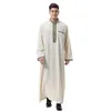 Odzież Etniczna Muzułmańskie Arab Abaya Dubaj Sukienka Solidna arabskie Długie Szaty Dla Mężczyzn Arabia Saudyjska Jubba Thobe Kaftan Bliski Wschód Islamskie Ubrania