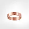 4mm 5mm Titanium Steel Silver Love Ring Män Kvinnor Rose Guld Smycken Lovers Par Designer Ringar