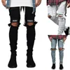 Mens mode kläder slim passform jeans skinny denim distressed stretchy byxor man byxor s-3xl rippade för män 2021 män