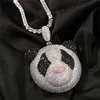 18k Biały Pozłacany kreskówka Panda Naszyjnik z Naszyjnik tenisowy łańcucha linowego