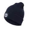 ファッションニットビーニー厚い帽子夜の釣り帽の秋と冬のムーディの色のためのLEDライトの頭蓋骨の帽子