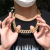 Uwin Mäns Luxury Pebble Zircon Halsband, Miami Hip Hop Smycken, 20mm, Kubansk Slips, Popsicle, Fashion Q0809