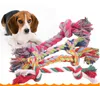 Huisdieren hond katoen kauwen knoop touw speelgoed kleurrijke duurzame gevlochten bot touwen 18 cm grappige honden kat speelgoed puppy molaire staaf tandenborstel tool