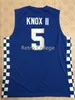5 Maglia da basket universitaria retrò Kevin KNOX II Kentucky Wildcats con cuciture ricamate Personalizza qualsiasi nome e numero