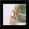 Cluster Drop Delivery 2021 Crystal Joint Ring Designs Rose Gold Jewelry Personality Finger Rings Hand Fashion Accessories Christmas 9Jfbn