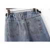 pantalones vaqueros azules cintura elástica harem pantalones altos ropa de mujer mujer pantalones 210421