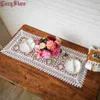 LongShow Luxury Pure Chemical Embroidered Lace Banquet Dining Decoration Hollow-Out Design Table Runner TV Stand Cabinet Cover 210708